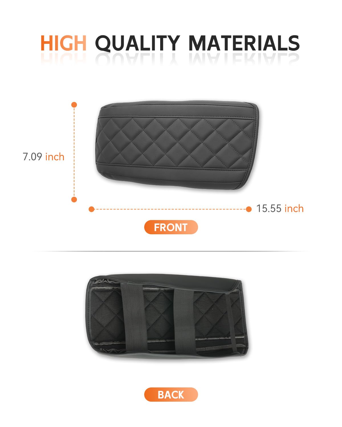 CDEFG installed center console cover on Chevrolet Equinox 2025 remains stable.