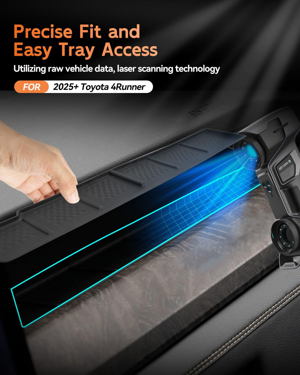 CDEFG center-console divider tray helps tidy compartments.