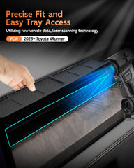 CDEFG center-console divider tray helps tidy compartments.