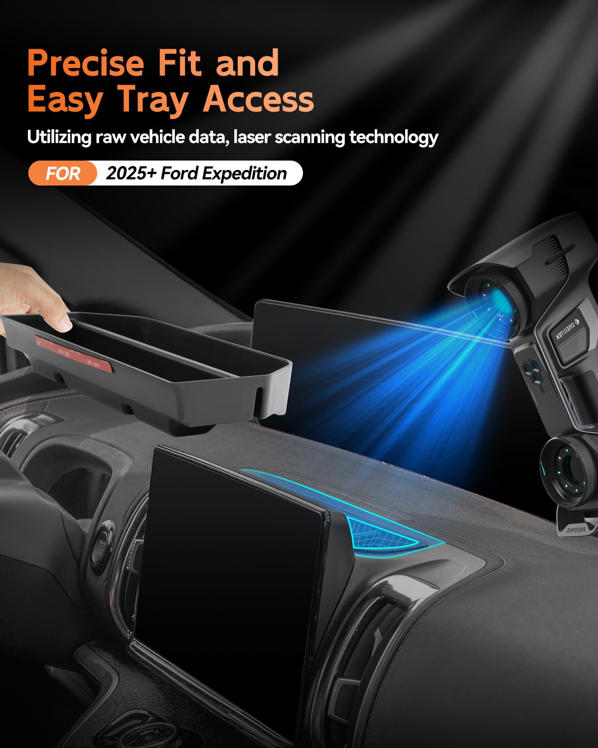 CDEFG center-console organizer divider improves access and reduces clutter in Expedition.
