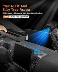 CDEFG center-console organizer divider improves access and reduces clutter in Expedition.