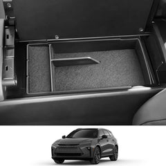 CDEFG Crown center console organizer tray front view improves reach and keeps essentials reachable