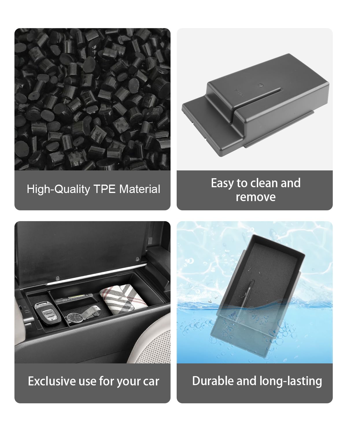CDEFG Crown center console organizer tray nonslip mats prevent spills and movement