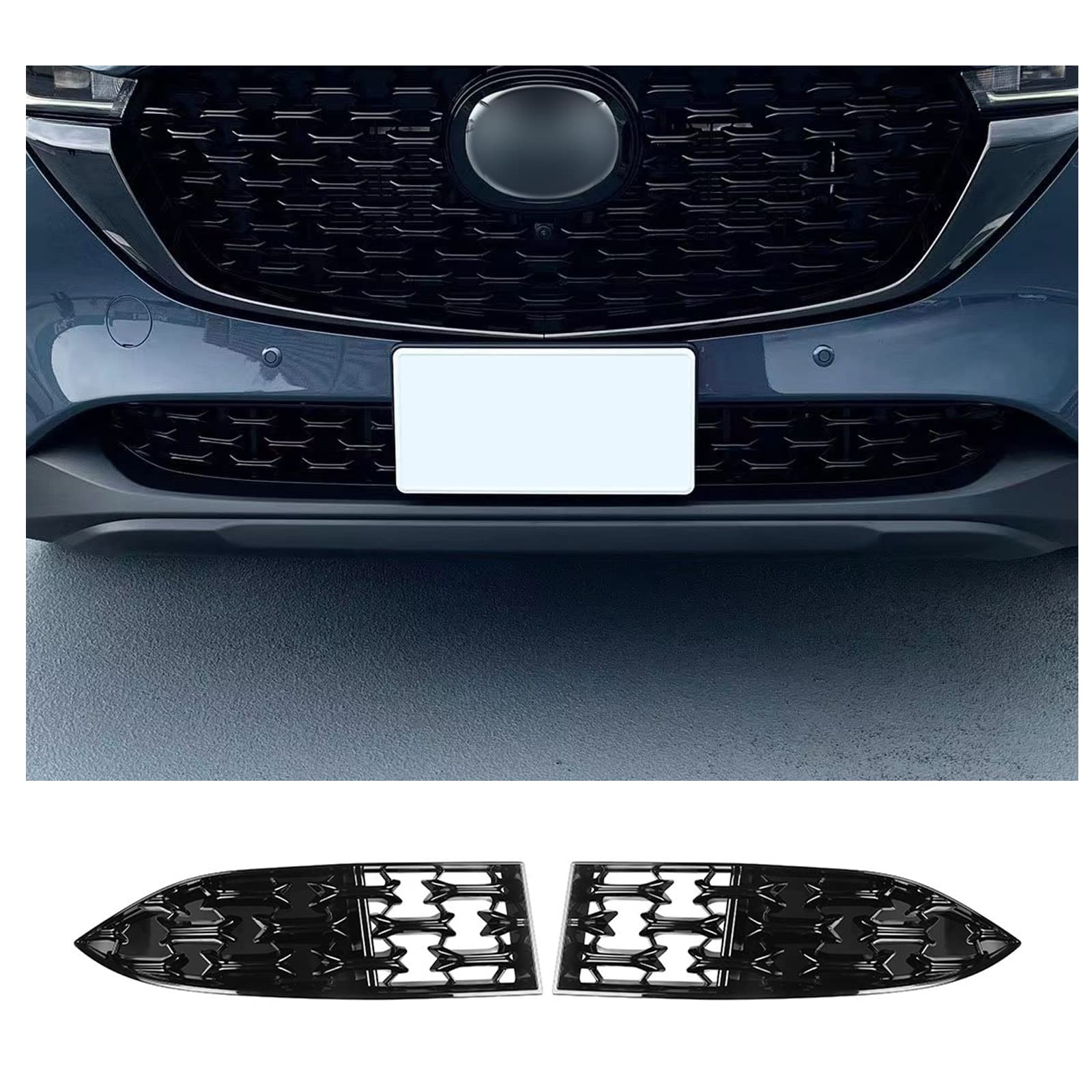 CDEFG CX-5 front grill insert left for improved aesthetics and protection.
