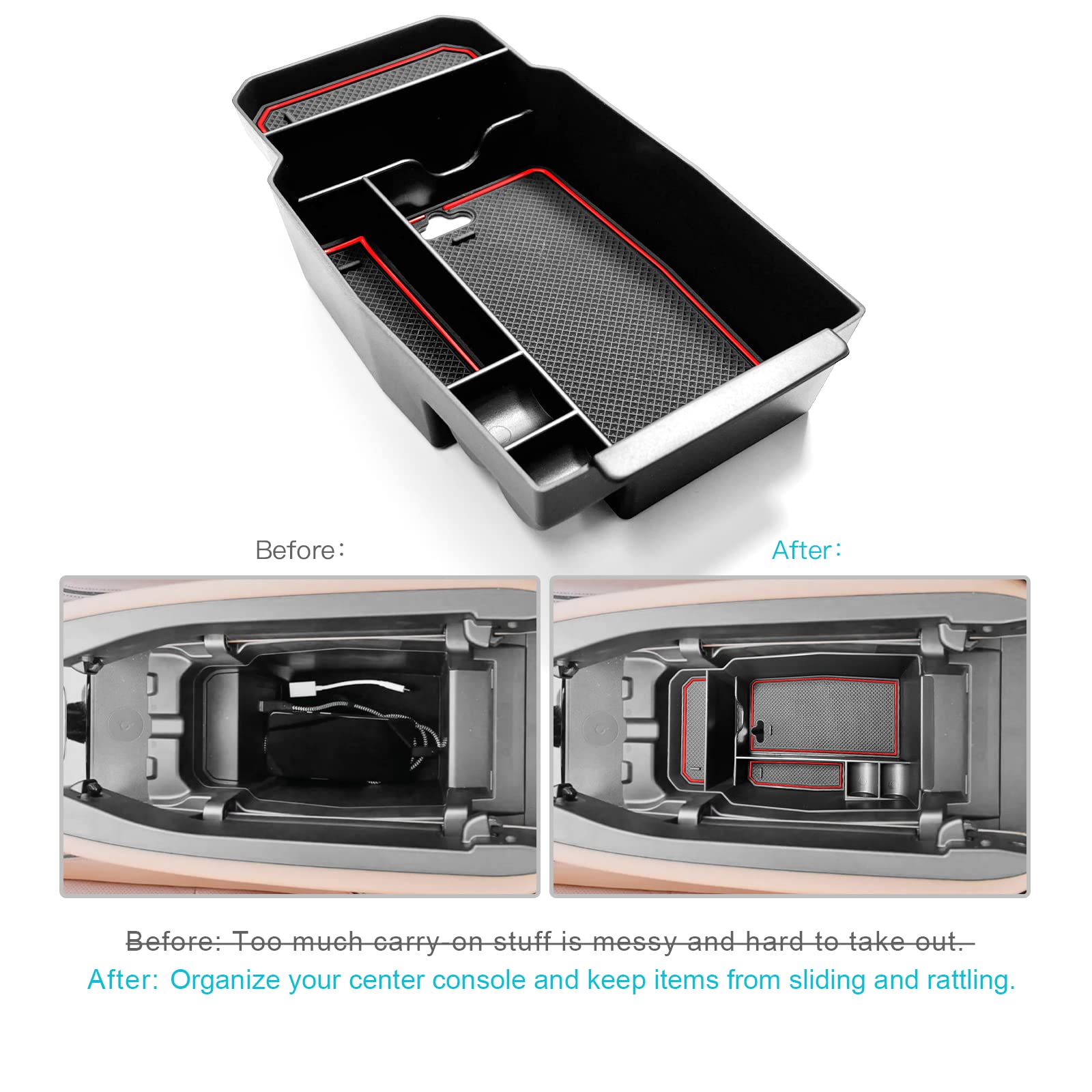 CDEFG CX-50 tray top-down view highlighting compact storage area