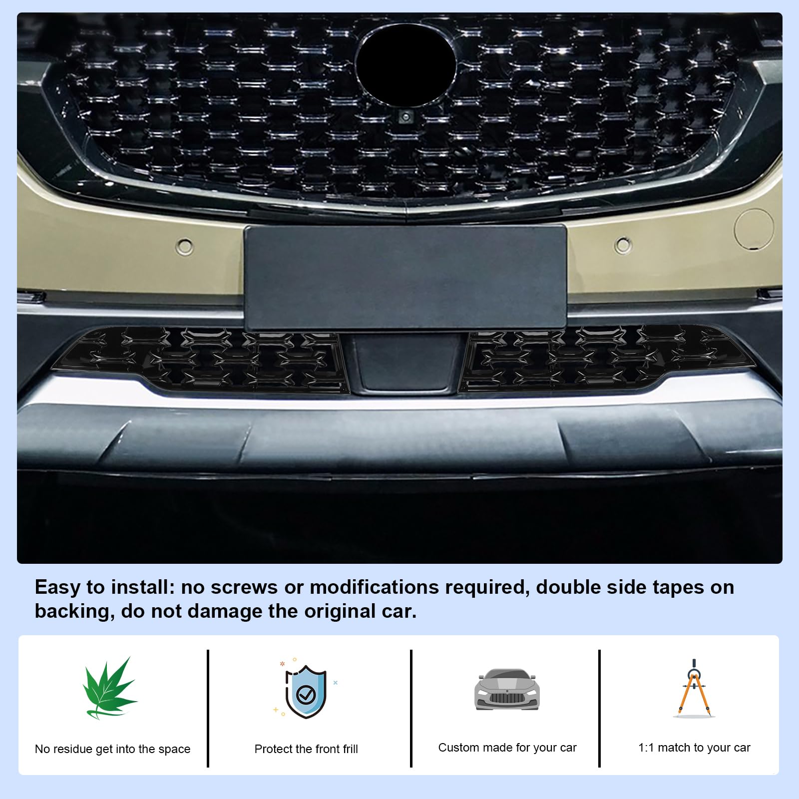 CDEFG CX50 front grill mesh inserts with double-sided tape for easy installation