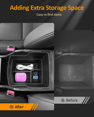 CDEFG Double Layer Armrest Storage Box center console tray fit ensures snug, rattle-free operation