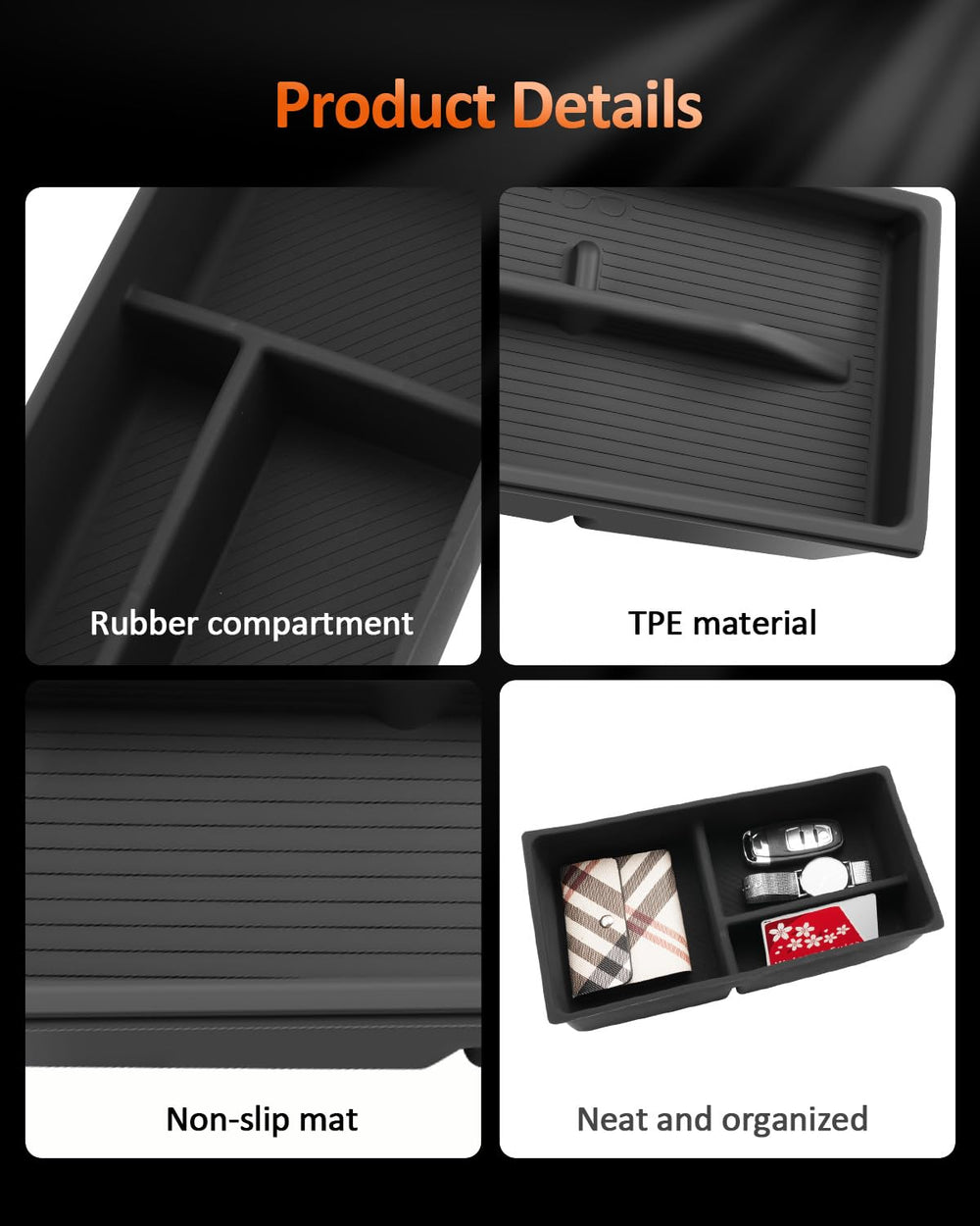 CDEFG durable silicone organizer offers flexible, non-slip storage for RX-350