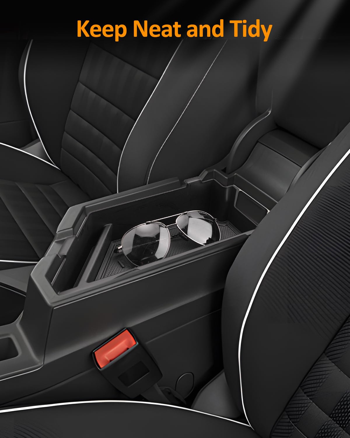 CDEFG Jetta center console tray supports tidy daily drives with organized essentials.