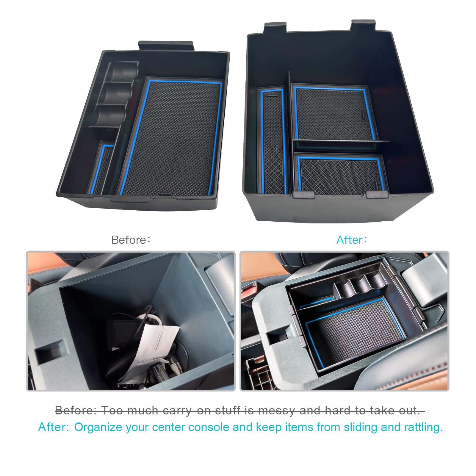 CDEFG Maverick console organizer with ABS plastic matte finish for rugged use