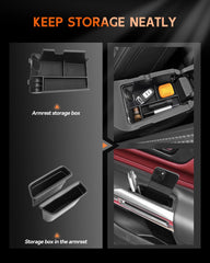 CDEFG Mustang armrest storage fit integrates seamlessly into the console.