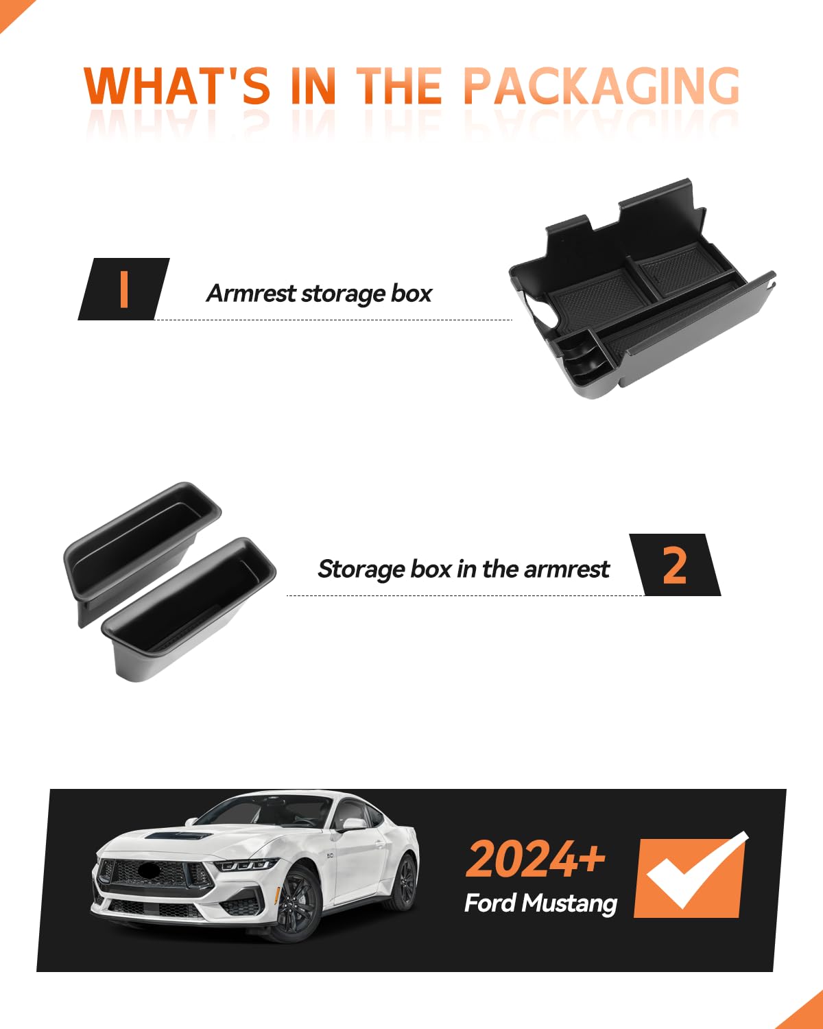 CDEFG Mustang organization accessory enhances interior storage without tools.
