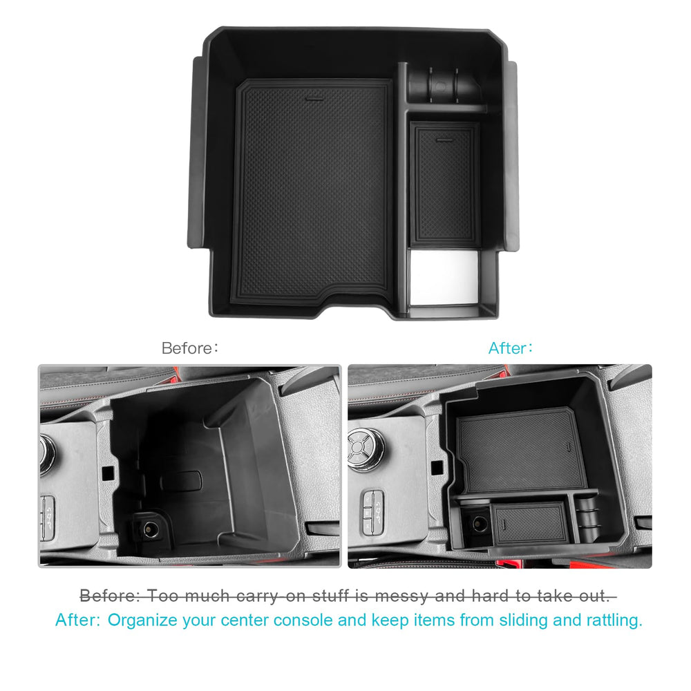 CDEFG Ranger center-console organizer tray USB hole enables cable management