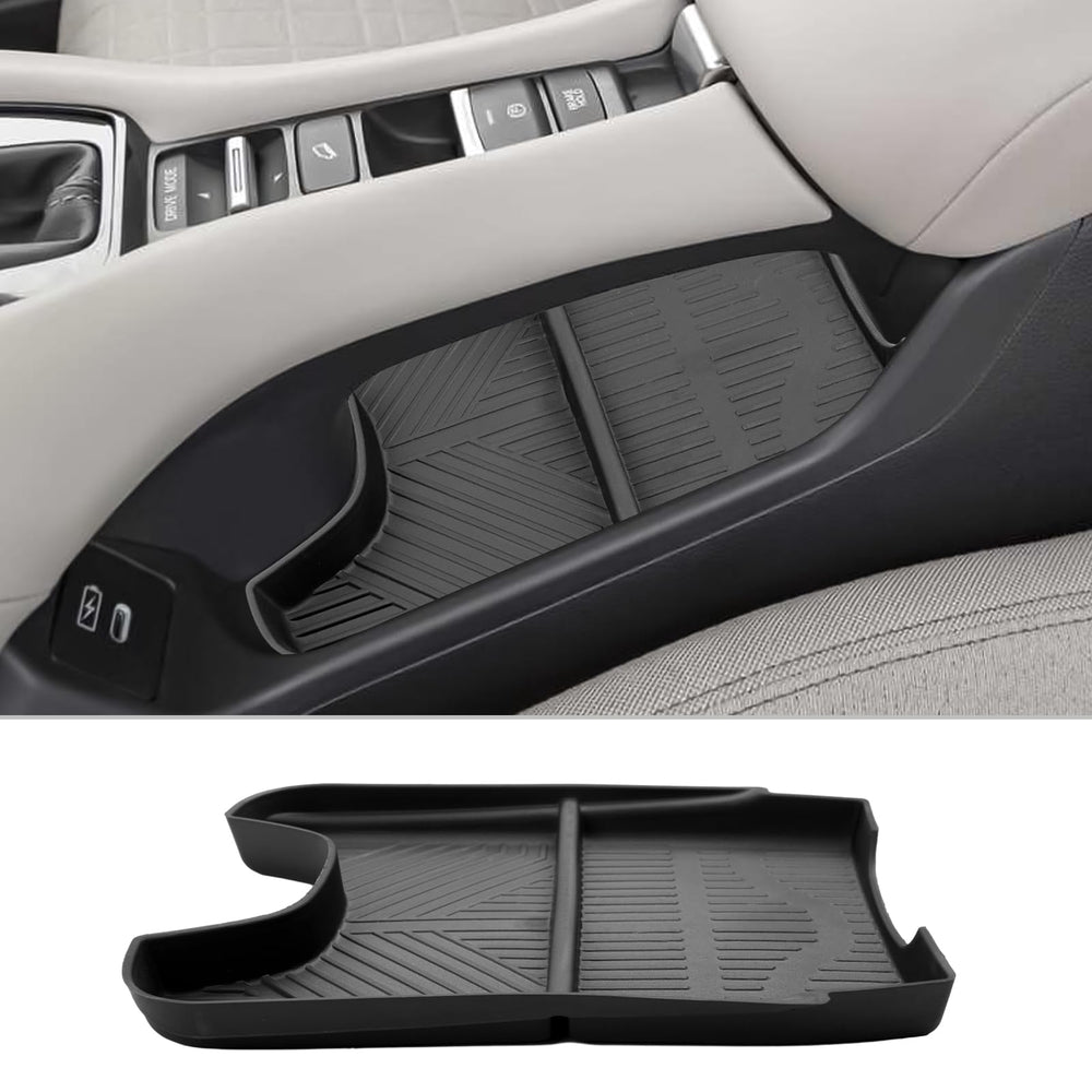 CDEFG HRV center console organizer with lower tray keeps essentials organized and reachable.