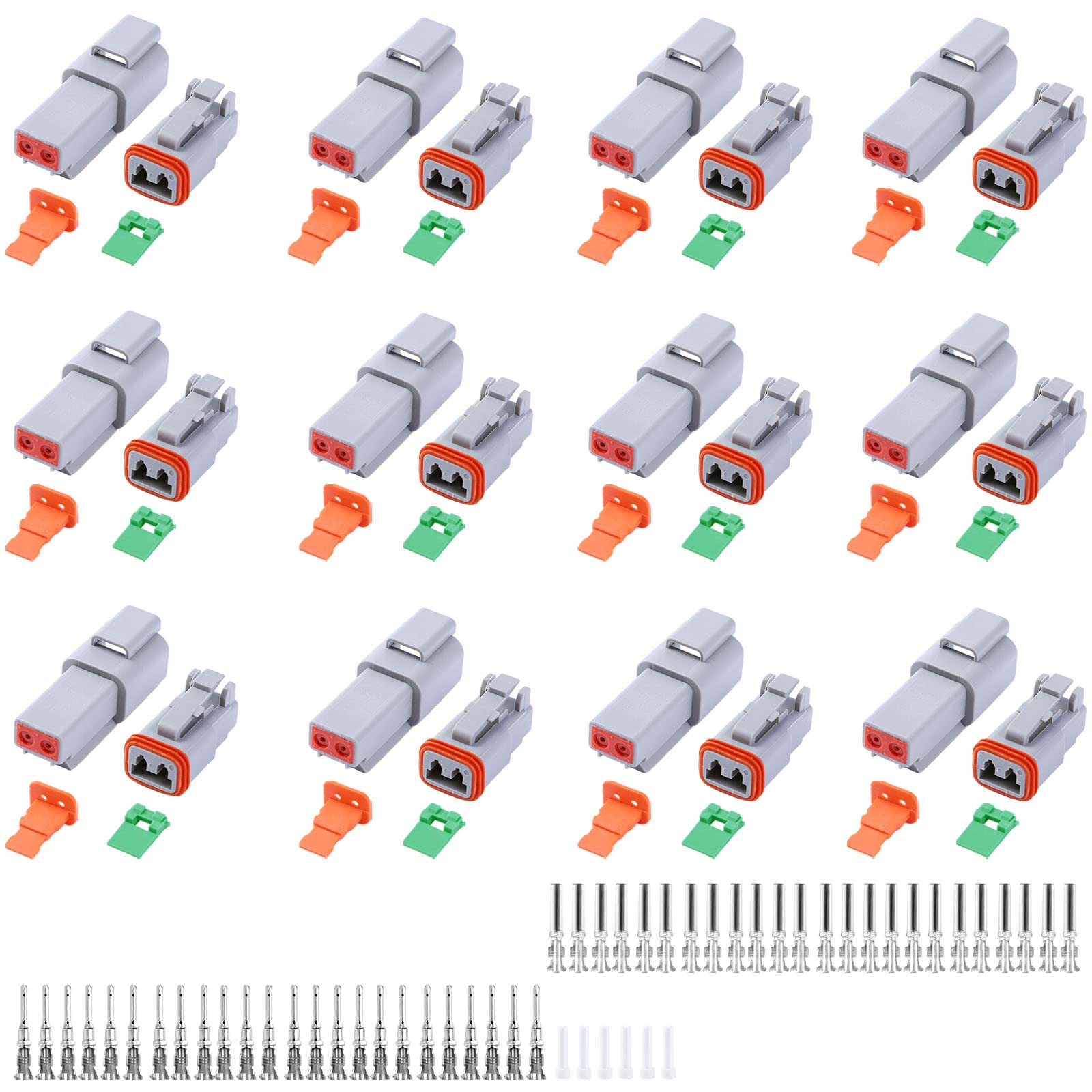 Cedolio Deutsch DT 2-pin gray connector set for truck wiring