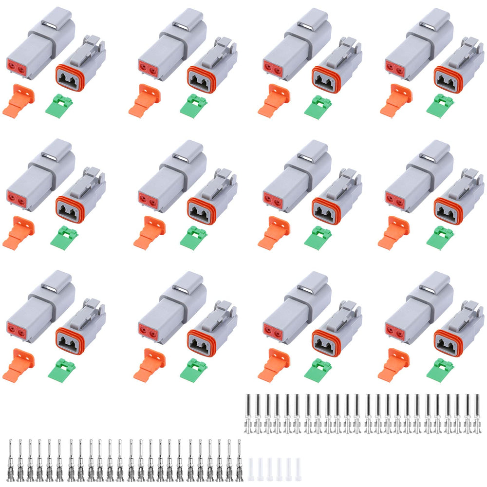 Cedolio Deutsch DT 2-pin gray connector set for truck wiring