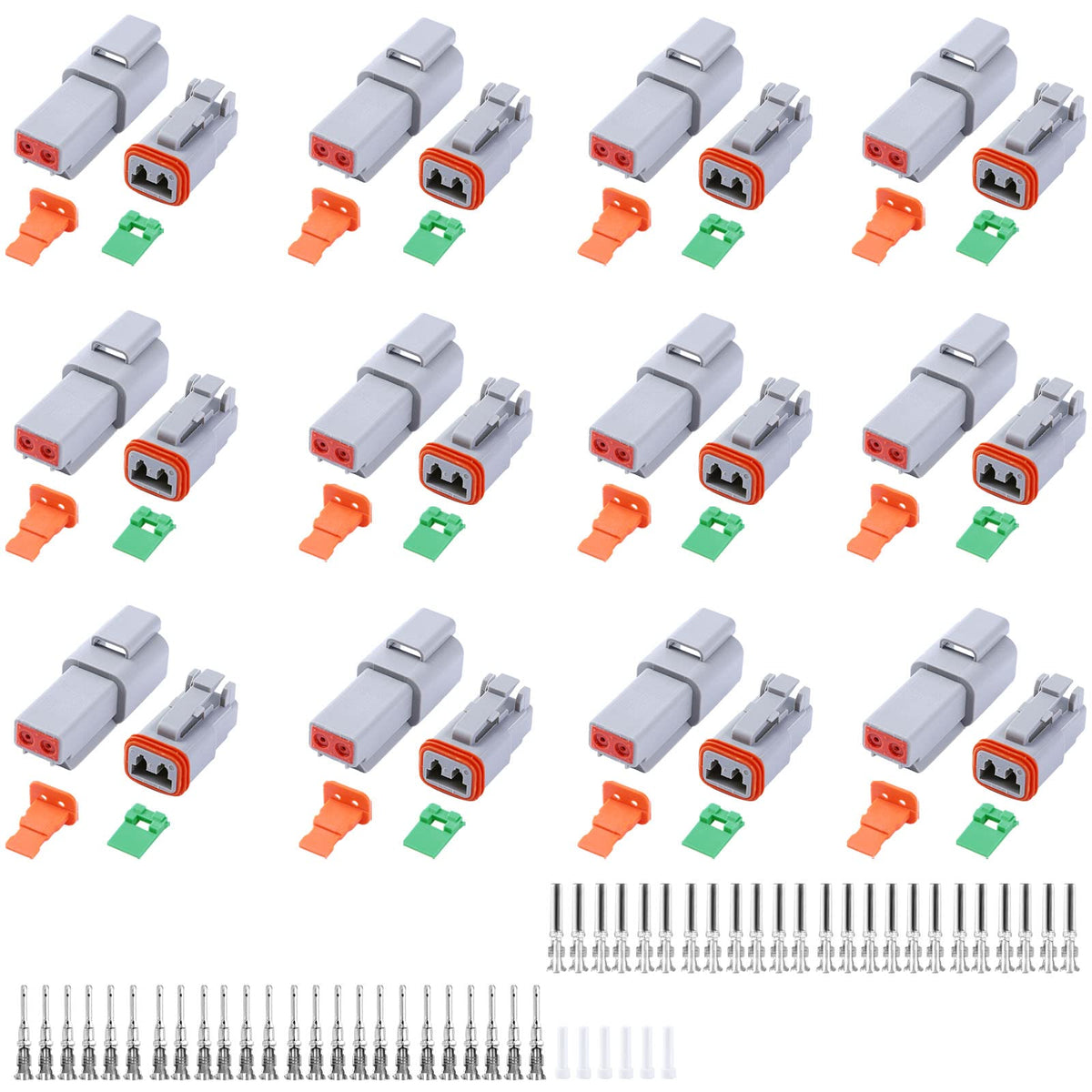 Cedolio Deutsch DT 2-pin gray connector set for truck wiring
