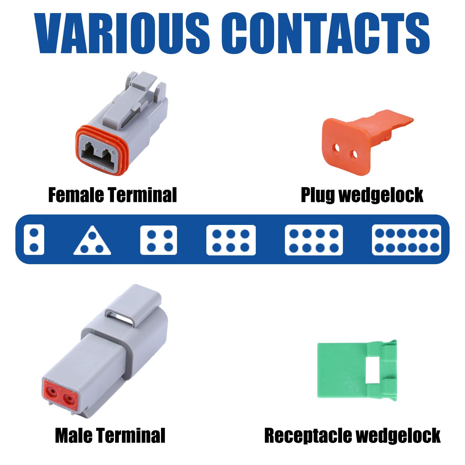 Cedolio wedge-lock arrangement ensures correct wiring layout.