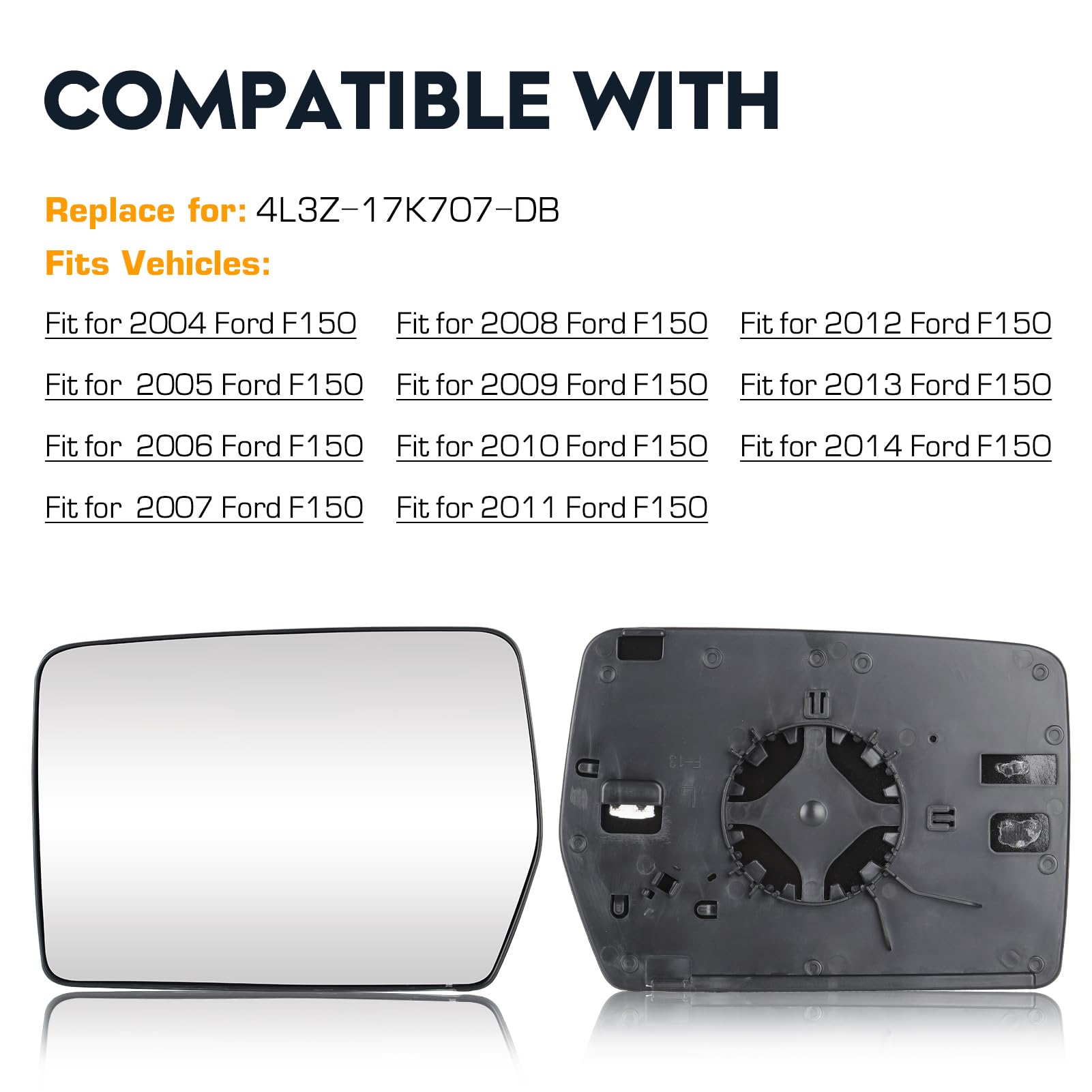 Cenfeild easy-install mirror glass allows quick, tool-friendly swaps.