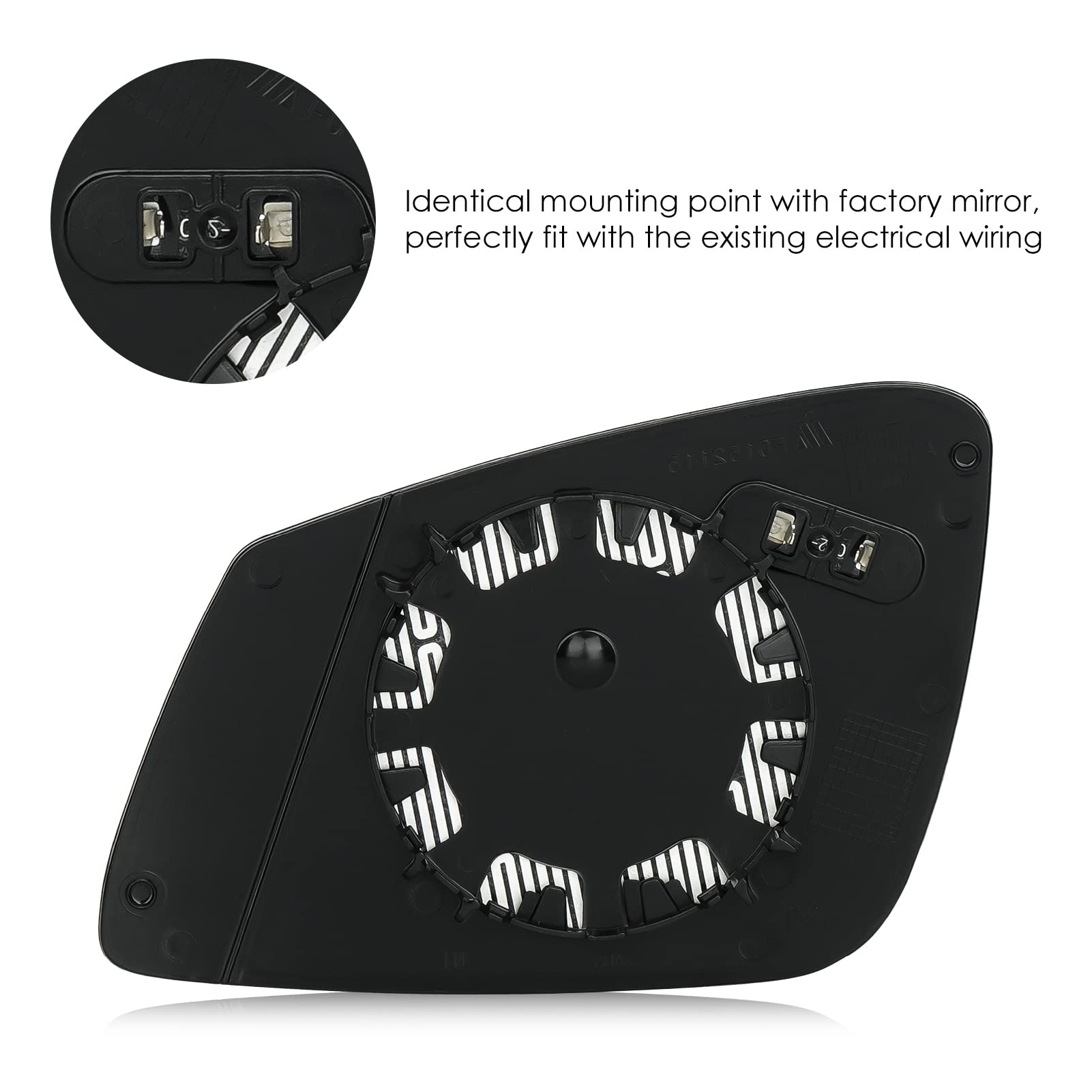 Cenfeild wire and connector shown for 2-PIN BMW mirrors.