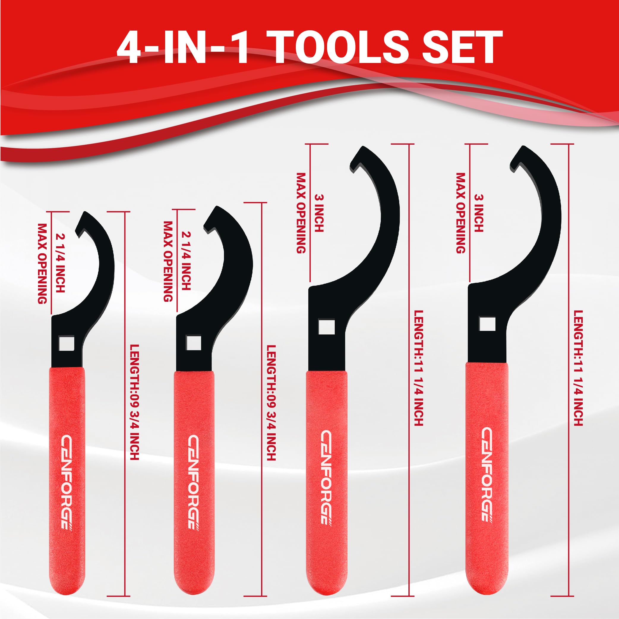 CENFORGE 3/8in drive handle enables torque on seized rings.