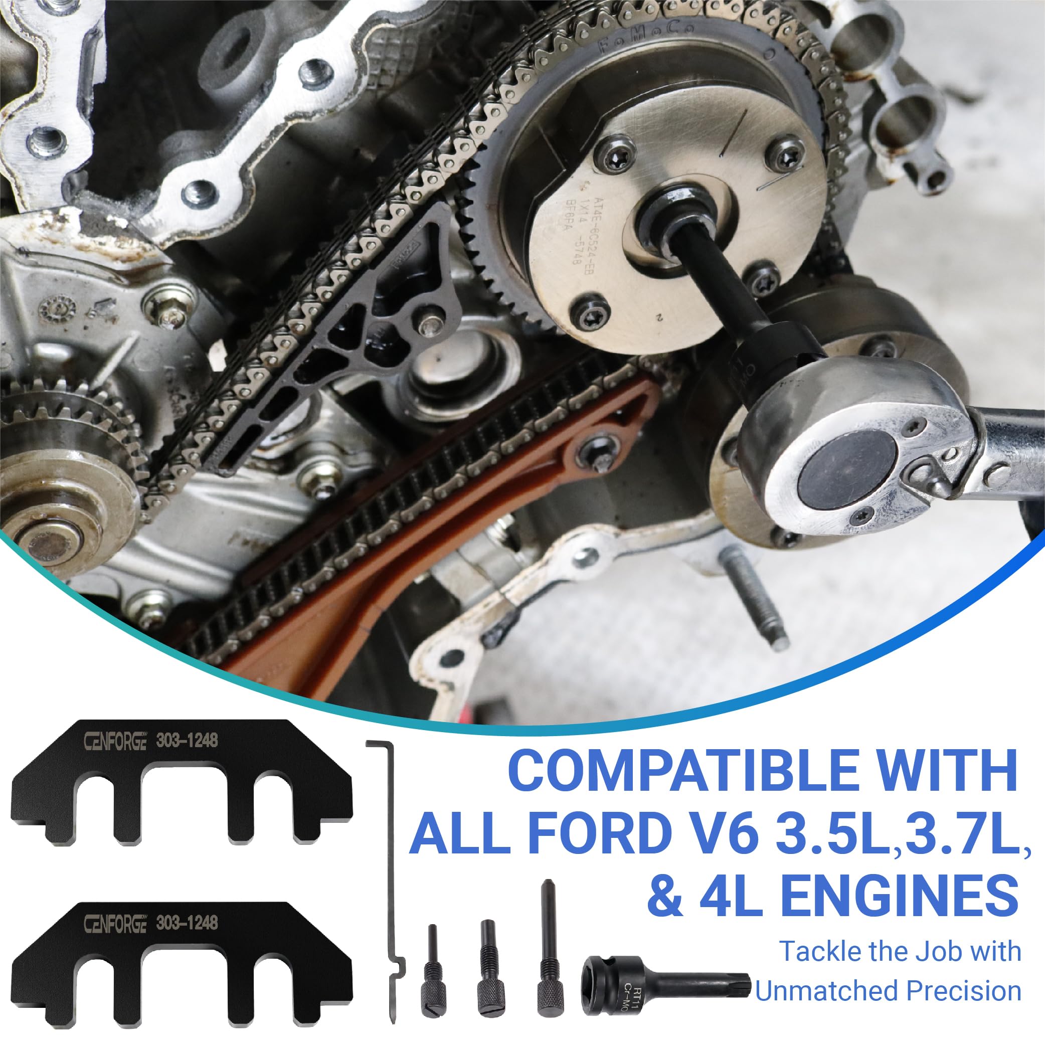 CENFORGE chain tensioner holder tool secures timing chain during service