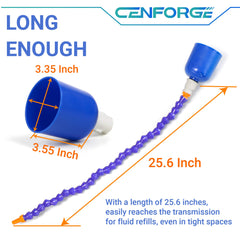 CENFORGE long funnel demonstrates leak-proof seal and wide mouth design