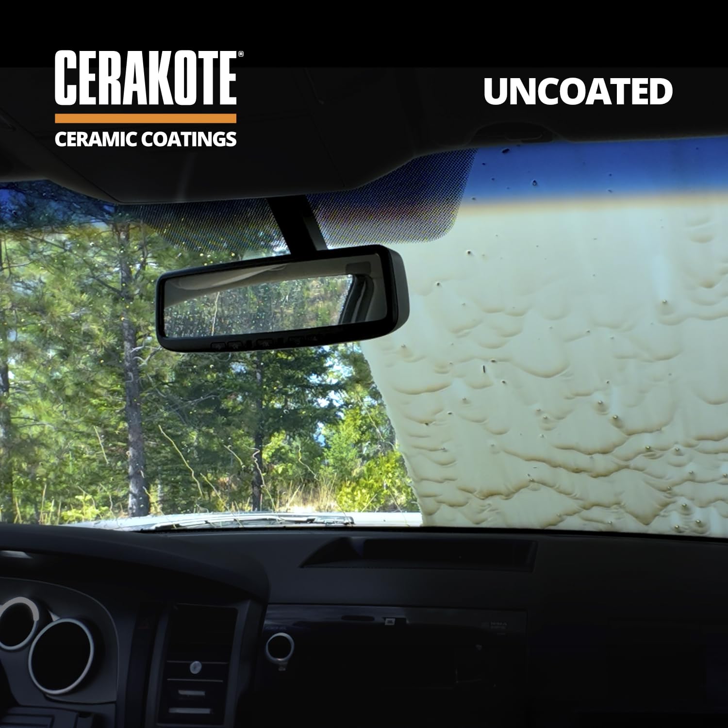 CERAKOTE Durable glass coating provides long-lasting protection on automotive glass.