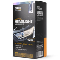 CERAKOTE headlight restoration oxidation wipes in use for clearer night visibility
