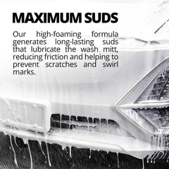 Close-up lather from CERAKOTE High Foam Vehicle Shampoo lifting dirt