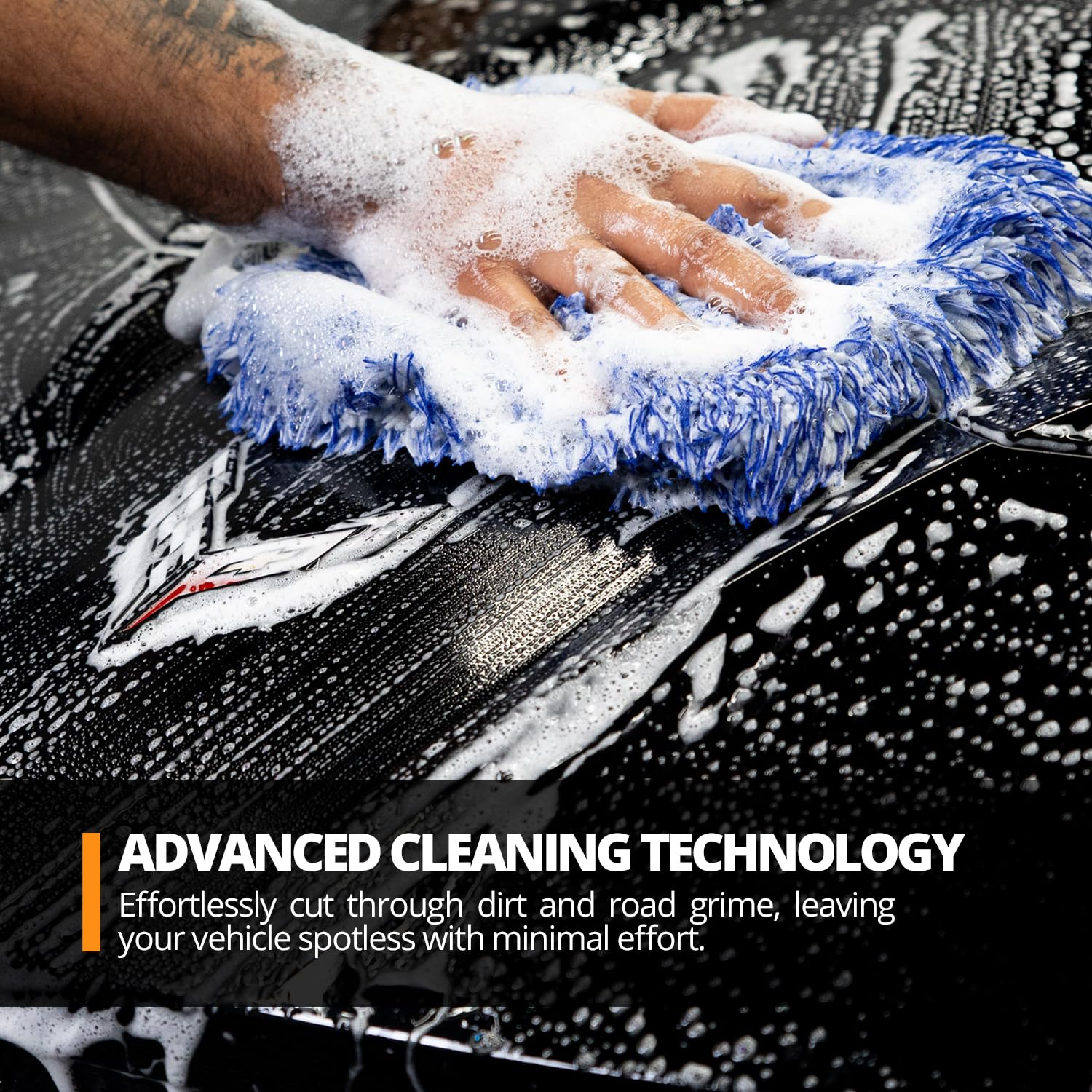 Rinse action with CERAKOTE High Foam Vehicle Shampoo leaving shine