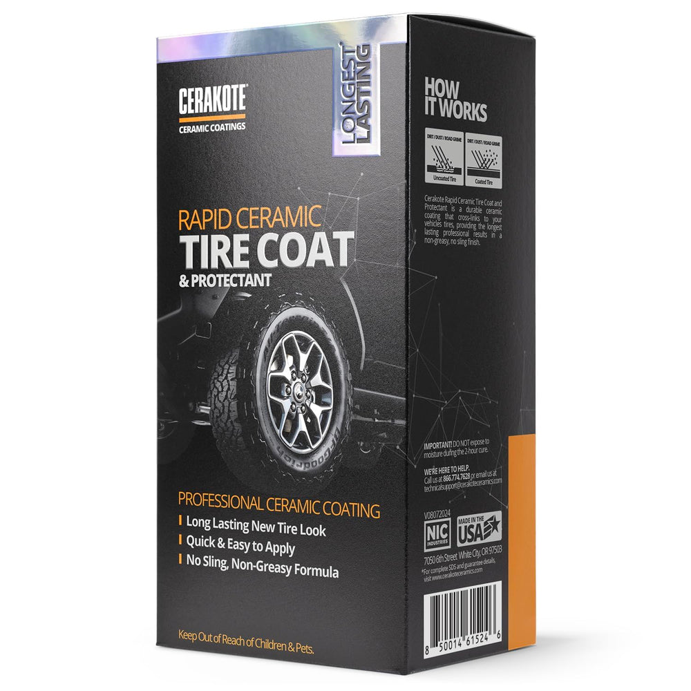 CERAKOTE Rapid Ceramic Tire Coat dries to the touch for quick handling