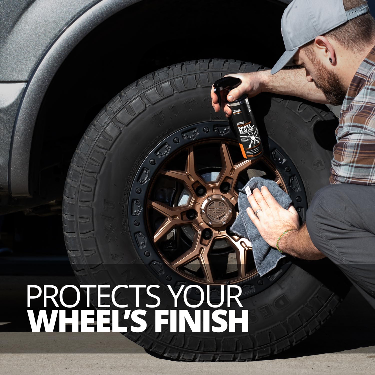 CERAKOTE Rapid Wheel Sealant helps wheels stay cleaner longer.