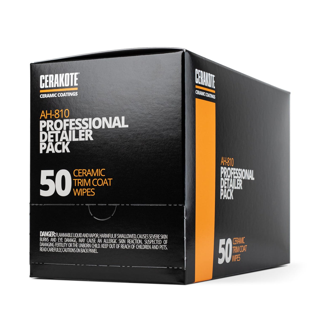 CERAKOTE Trim Coat Pro Pack 50 wipes packaging highlights long-lasting durability.
