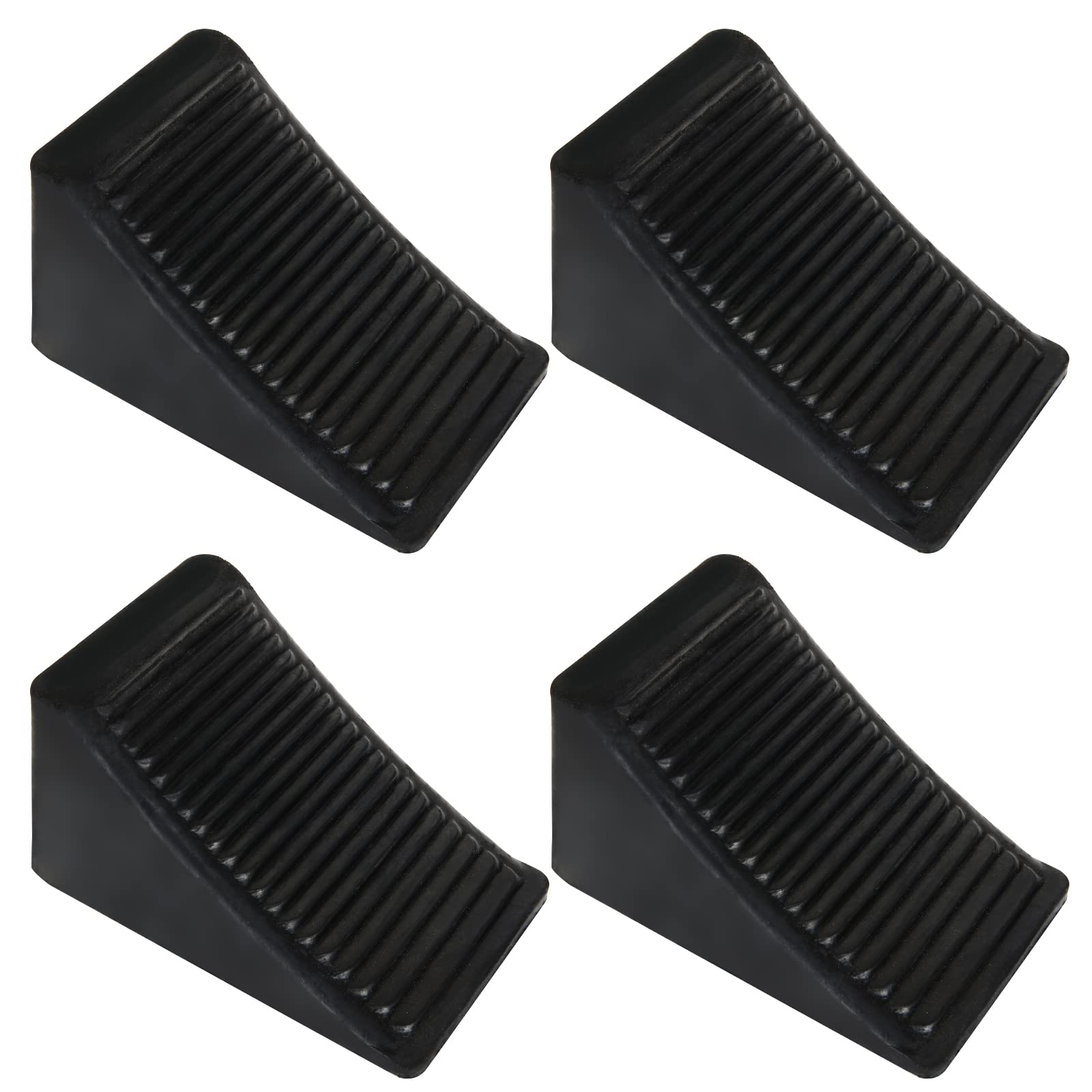 CertBuy 4-pack rubber wheel chocks in black secures trailers and vehicles.