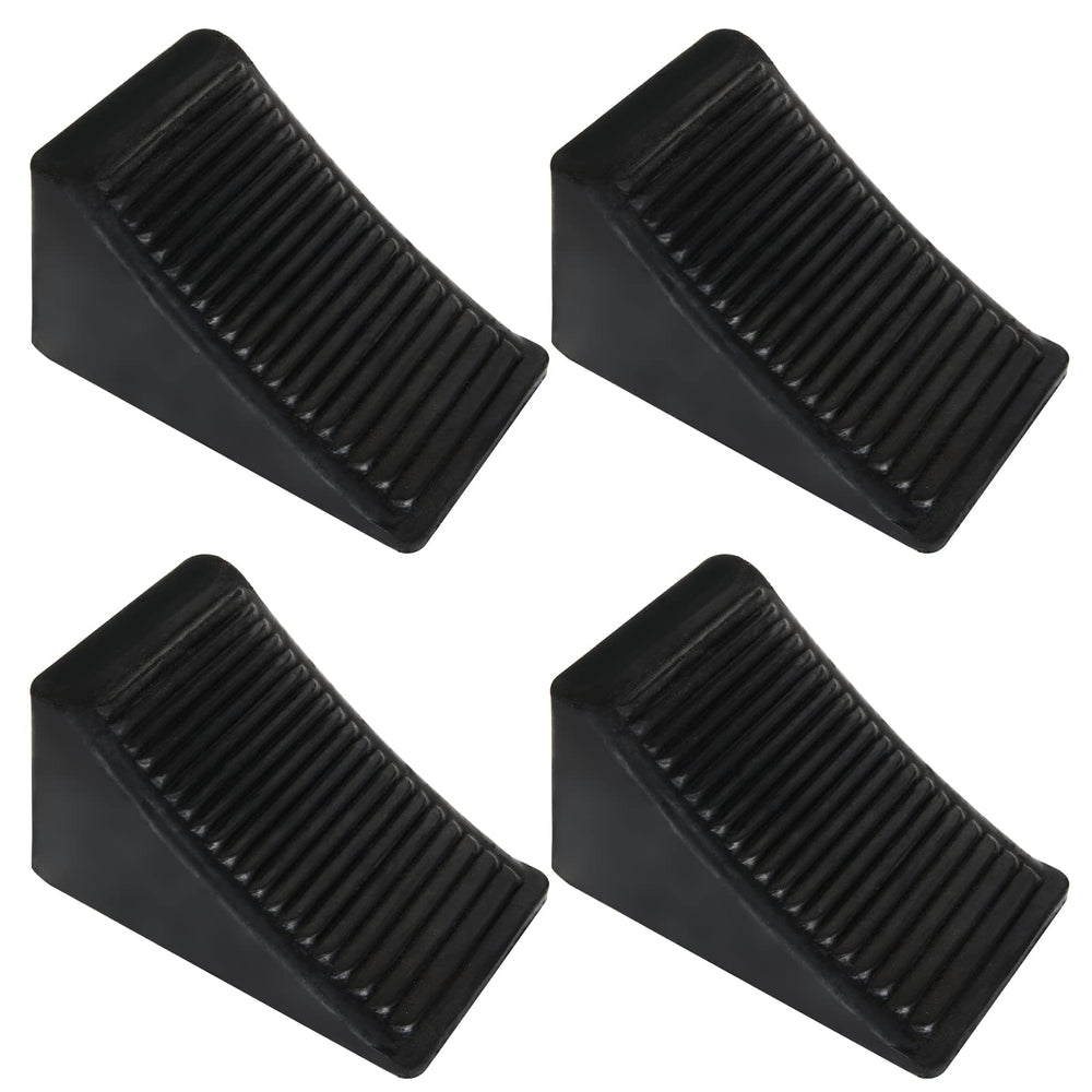 CertBuy 4-pack rubber wheel chocks in black secures trailers and vehicles.
