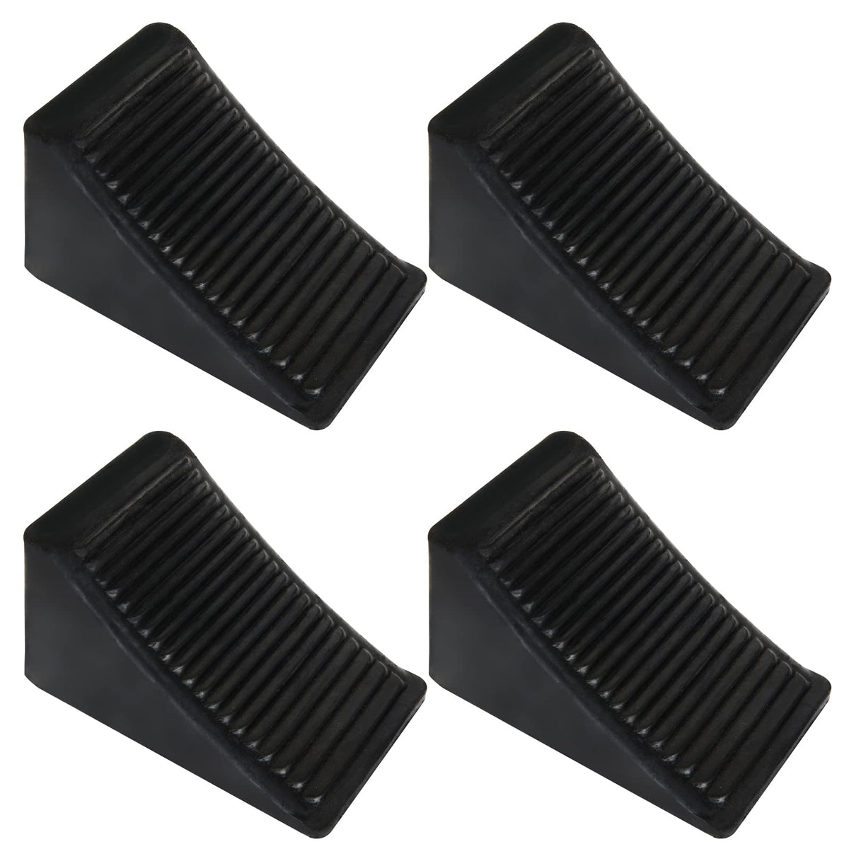 CertBuy 4-pack rubber wheel chocks in black secures trailers and vehicles.