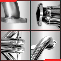 Certified Automotive Experts center-dump block hugger header Gen 1 SBC 305 polished finish resists corrosion in daily use.