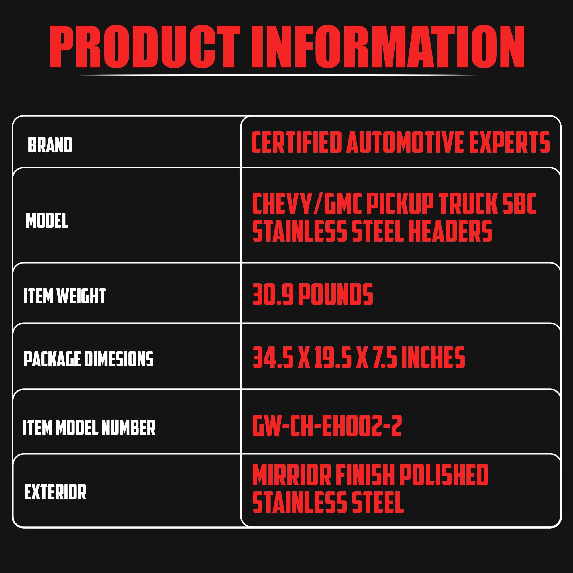 Certified Automotive Experts 2WD/4WD fitment and clearance notes.