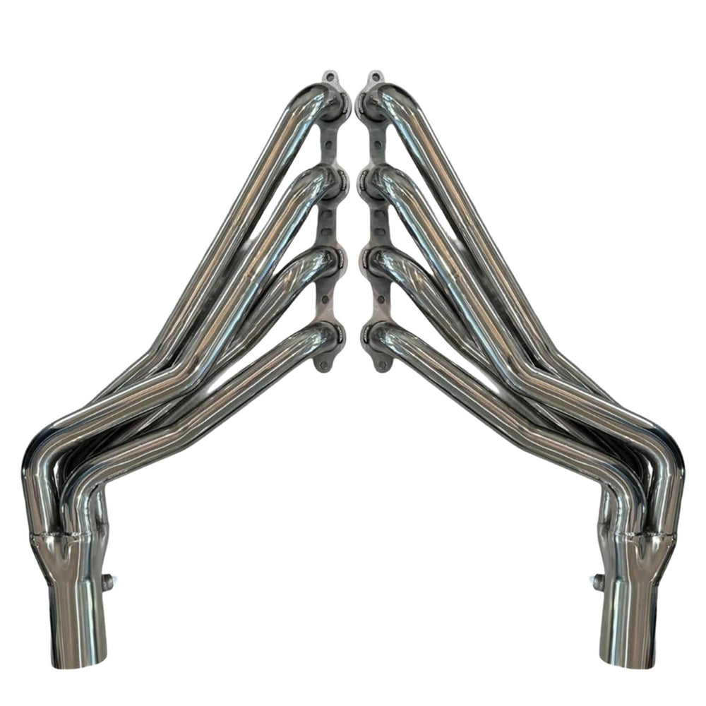 Certified Automotive Experts LS swap long tube headers front view showing robust build