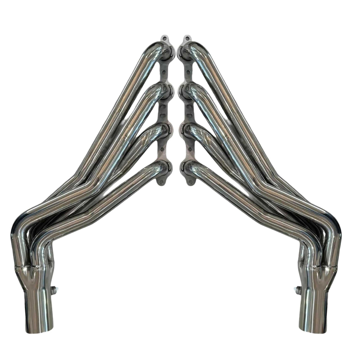 Certified Automotive Experts LS swap long tube headers front view showing robust build