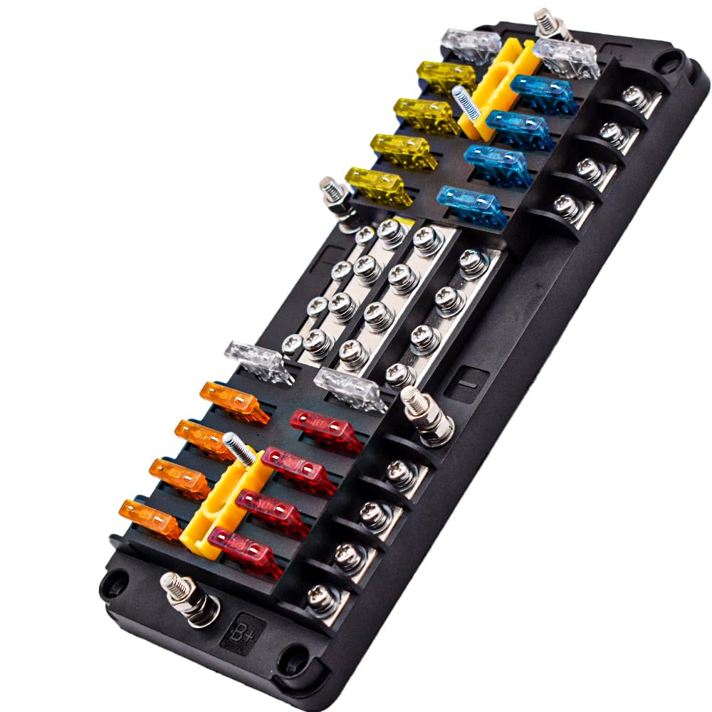 CEURSAVA 20-way fuse block front view for organized vehicle power distribution.