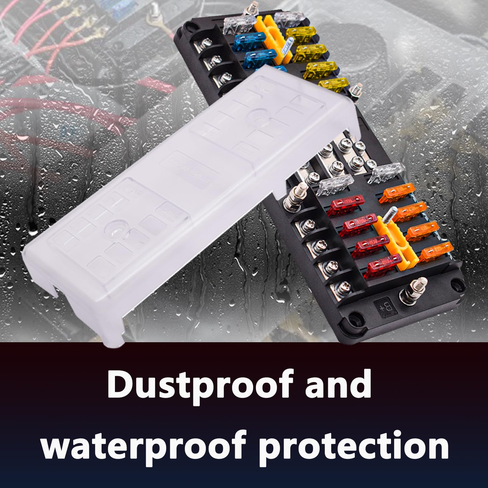 CEURSAVA 20-way fuse block label recesses aid quick identification.