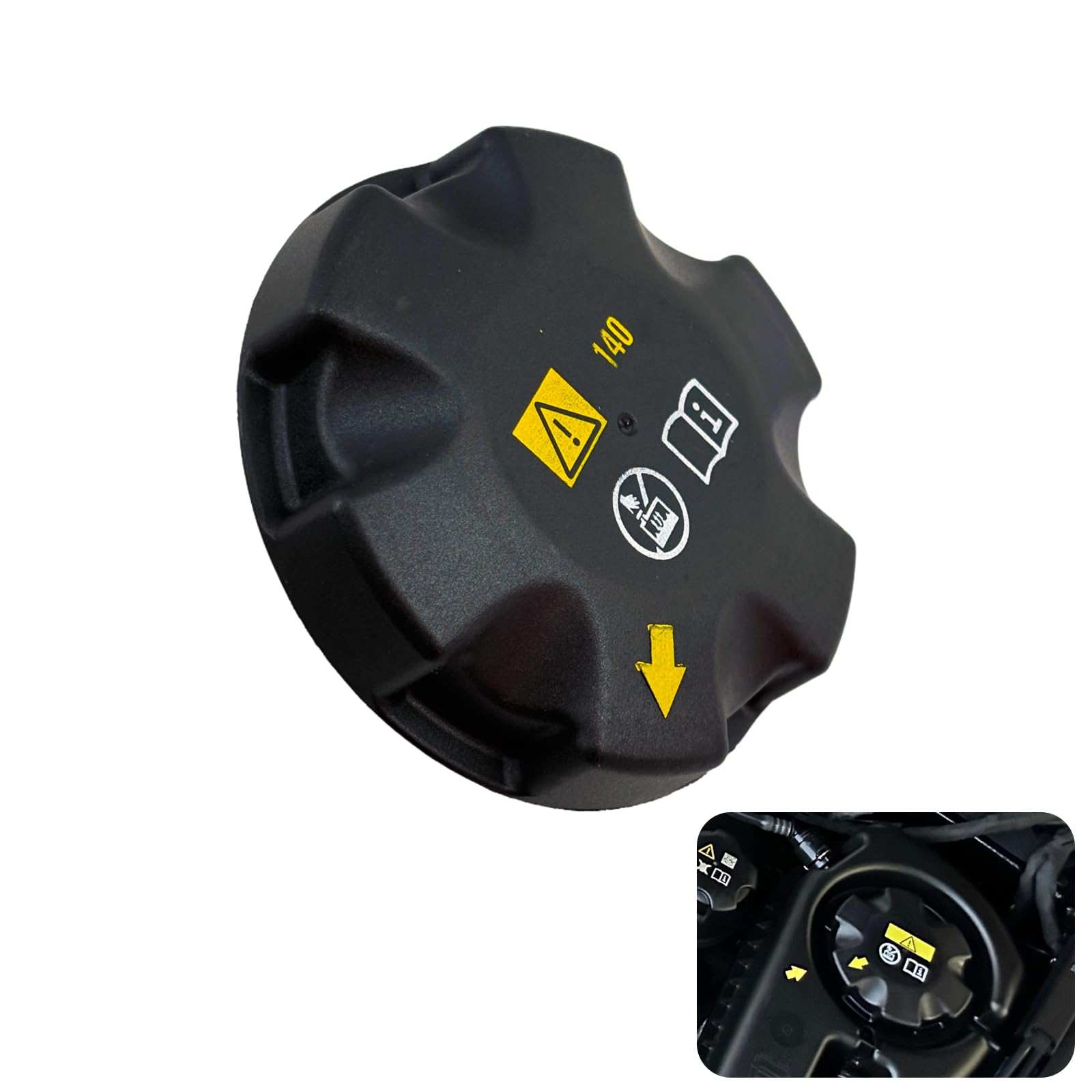 CEYHTLY radiator cap front view showing seal design for BMW cooling system