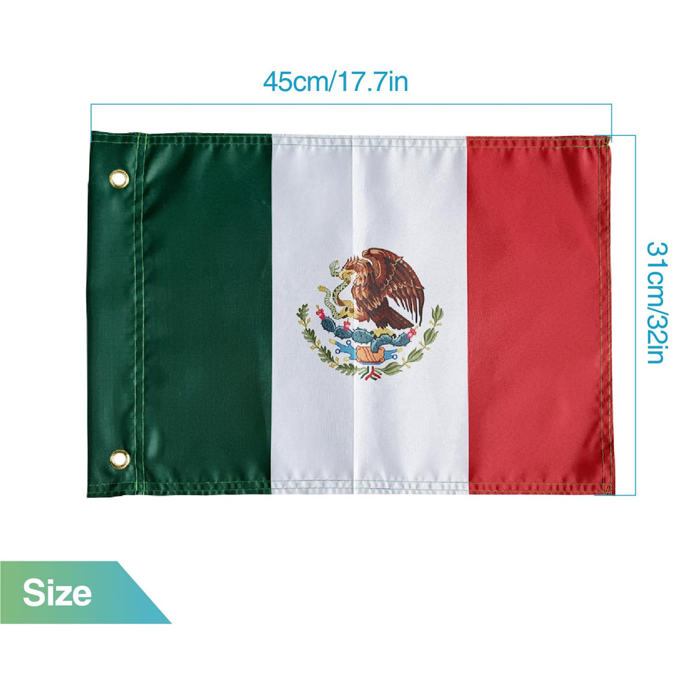 cezelux Mexico flag 12x18 ready for Can-Am Polaris setup in off-road style.