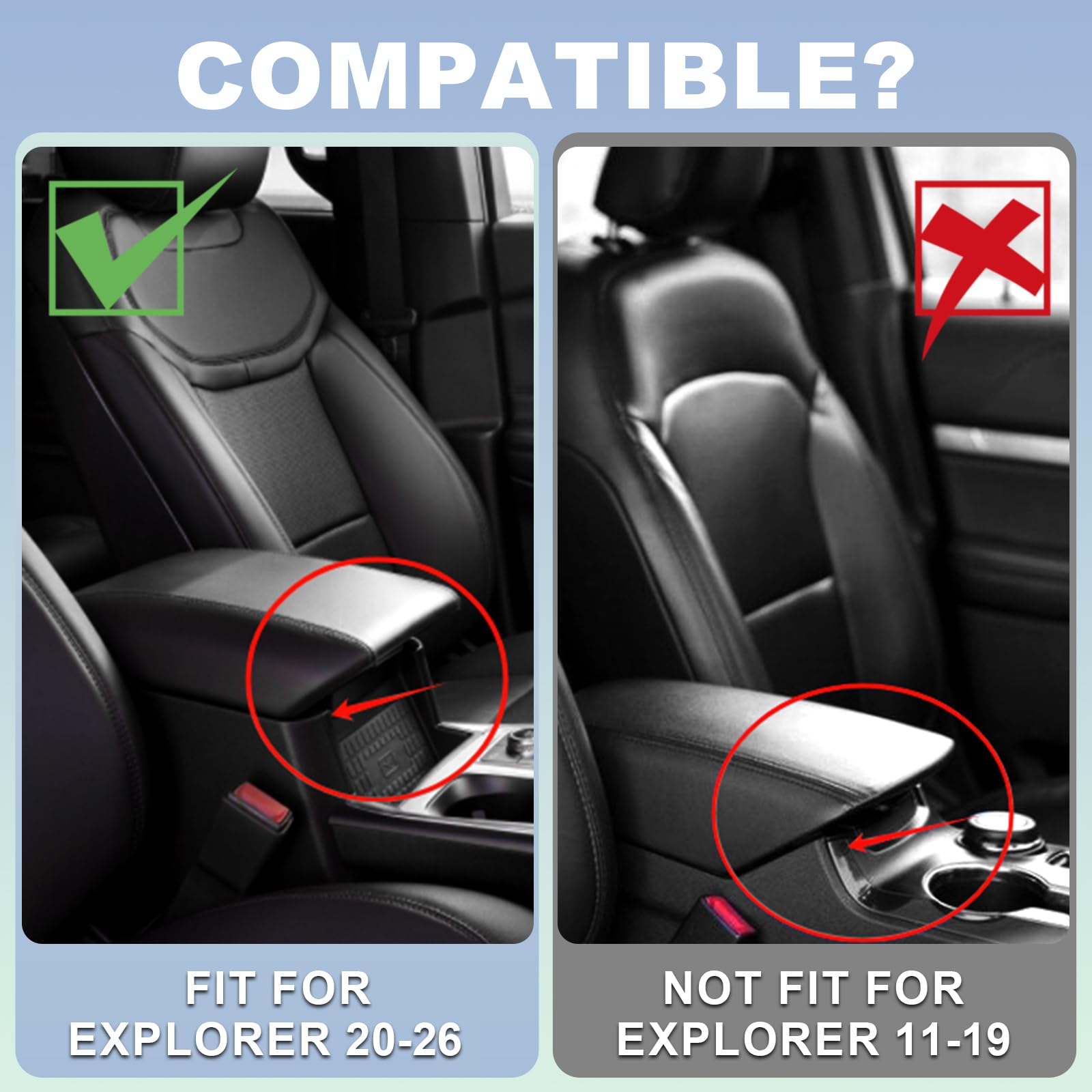 CFDSDE Center Console Cover installed easily with rear elastic belt for secure fit.