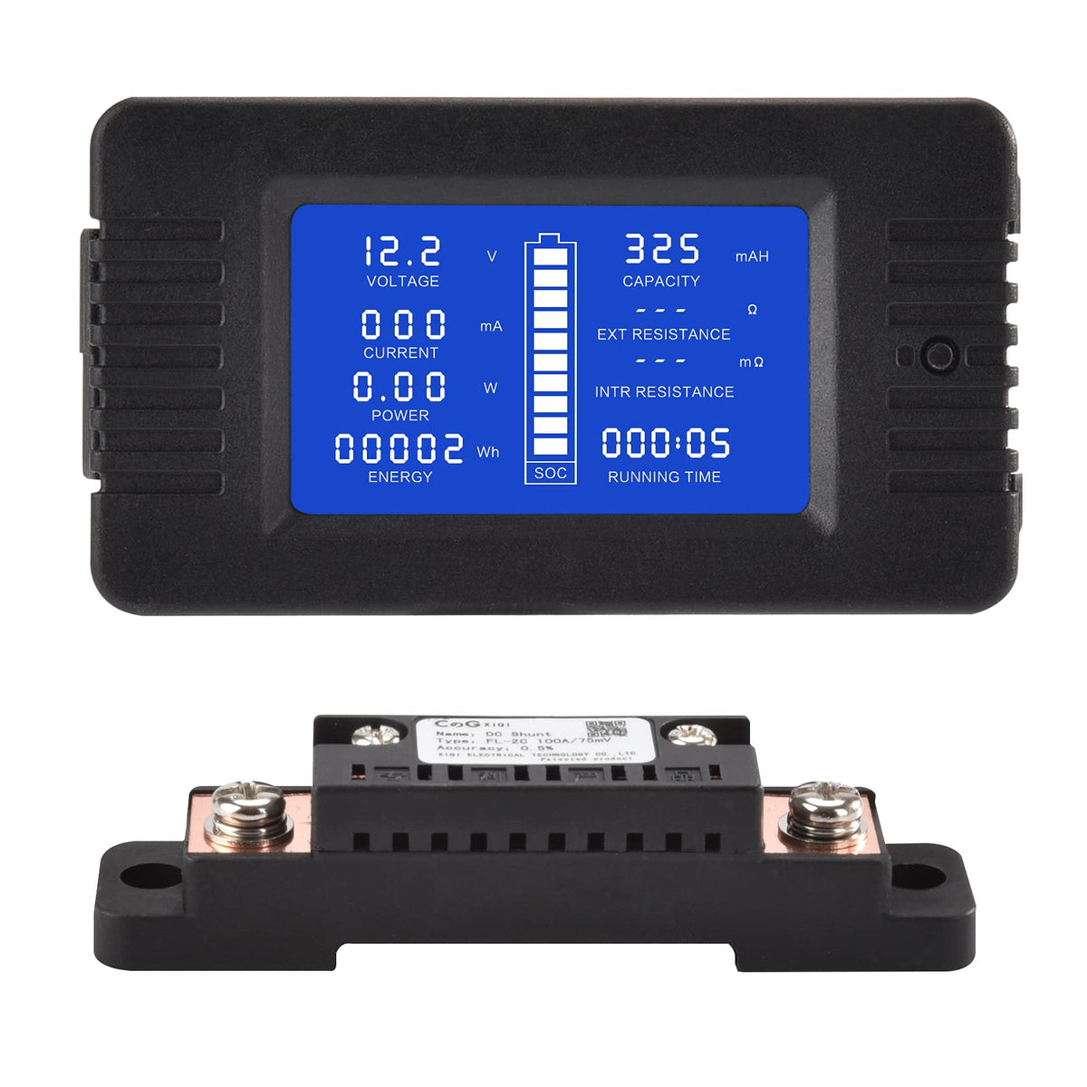 CGELE DC Multifunction Monitor LCD display showing voltage and current readings
