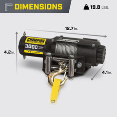 Champion remote control for safe, hands free winching from a distance
