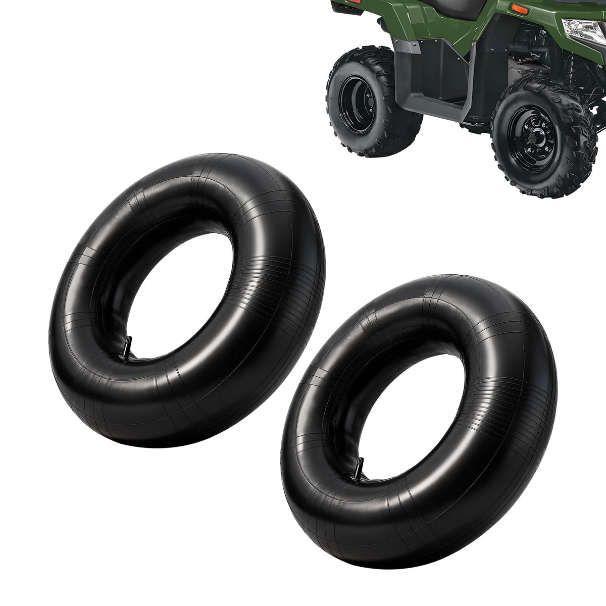 CHANGCHENG ATV inner tube close-up showing durable butyl rubber for heat resistance.