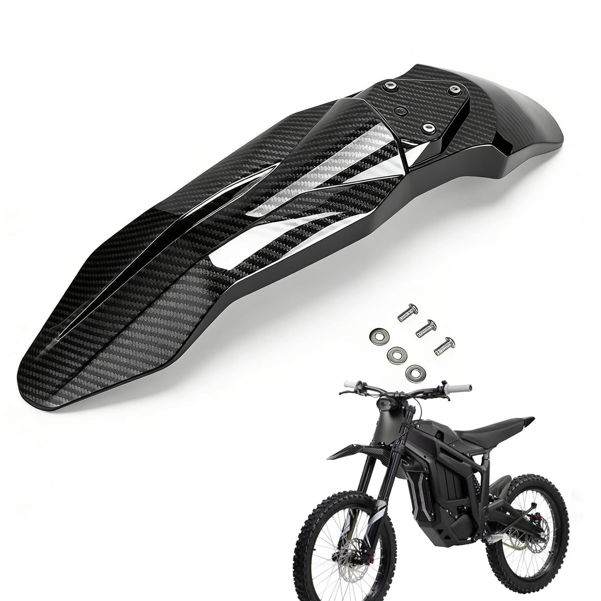 CHANGCHENG Talaria MX3 MX4 carbon-pattern front fender improves style and protection.